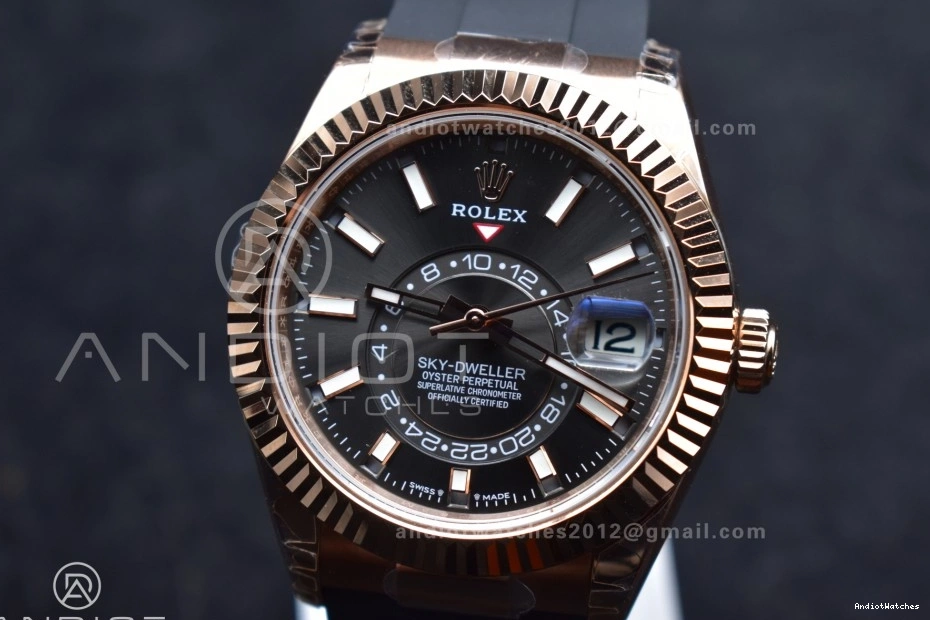 Best A23J Gray Upgraded Oysterflex Skydweller RG 1104 Edition Strap on Noob Dial 1012